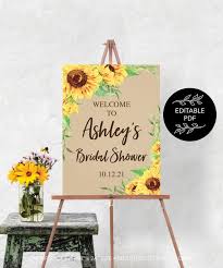 This board will house all of those ideas for #babyshowers. Editable Bridal Shower Welcome Sign Sunflower Welcome Bridal Shower Editable Baby Shower Welcome Instant Download Sunflowers By Creative Union Design Catch My Party