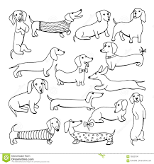 Set Of Dog Dachshund Illustrations Stock Illustration Illustration Of Friend Food 106327041 Dachshund Illustration Dachshund Tattoo Dachshund Drawing
