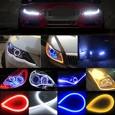 Flexible 2pcs 45cm 60cm Car Soft Tube Led Strip Light Drl Daytime Running Headlight Lamp White Yellow Red Blue Turn Signal Light Led Strip Light Strip Lightstrip Light Led Aliexpress