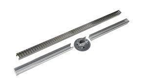 24 l x 2 3/4 w (front to back) x 2 7/8 h (± 1/2) 32 dimensions: Linear Drains Infinity Drain