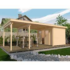 Weka Holz Gartenhaus 225 B Gr 1 Natur Bxt 647 Cm X 299 Cm Davon 438 Cm Anbau Kaufen Bei Obi