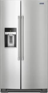 A kinked or frozen water line may be restricting water flow. Maytag Mss26c6mfz 36 Inch Side By Side Refrigerator With Powercold Feature Ice And Water Dispenser With Everydrop Water Filter Gallon Door Bins Adjustable Glass Shelving Humidity Controlled Crisper Drawer 25 6 Cu Ft Capacity And