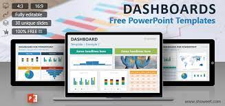 It shows different graphs and charts that make quantitative data easy to read and present. Dashboard Templates For Powerpoint Showeet