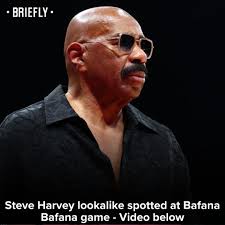 Fans did a double take when a video of a man who looked eerily like Steve  Harvey at a Bafana Bafana game went viral. Some were even convinced it was  him. Footage