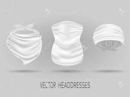 Download White Head Bandanas Neck Scarf And Buff Realistic Vector Mock Royalty Free Cliparts Vectors And Stock Illustration Image 124513799
