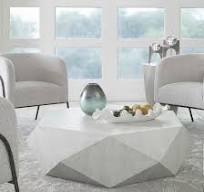 Onyx I Wood Geometric Coffee Table White Finish – Interior ...