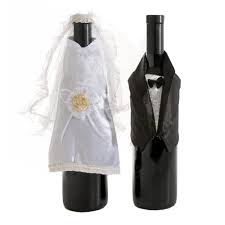 Engagement party favor rehearsal dinner favor engagement what your kits include: Bride Groom Dress Up By Wine Wear Bride Groom Fun Wine Bottle Covers For Weddings Bridal Shower Rehearsal Dinner Bachelorette Party Favors Gifts And Decoration Amazon In Home Kitchen