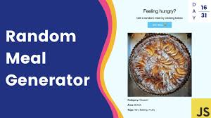 Random Meal Generator Javascript Tutorial Day 16 Youtube
