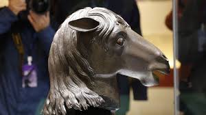 Bronze finish electroplated western cowboy riding a rearing horse statue figurine. China Looted Horse Head Returns To Beijing S Old Summer Palace Bbc News