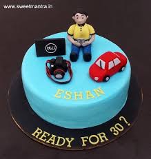 I made a sheet cake, iced it and covered it with gray tinted fondant. Gadgets Nerd Theme Customized Designer Fondant Cake With 3d Dell Laptop Slr Camera By Sweet Mantra Customized 3d Cakes Design Cake Cake Designs Fondant Cakes