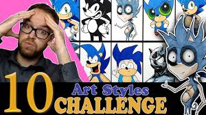 Different mediums can open your eyes to new styles of art and inspire your current style. Drawing In 10 Different Styles Art Styles Swap Challenge Sonic The Hedgehog Youtube