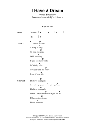 All i have to do is dream. I Have A Dream Sheet Music Abba Guitar Chords Lyrics