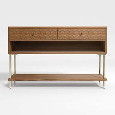 The tops of the tables both have a handy drawer and are made out of cherry wood. Olsen Small Console Table With Storage Reviews Crate And Barrel
