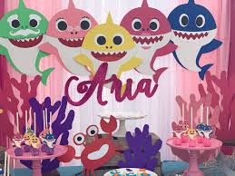 Baby Shark Dessert Table And Backdrop Kids Themed Birthday Parties Shark Themed Birthday Party 2nd Birthday Party For Girl