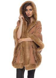Rated 4 out of 5 by dee from comfy i love how this looks on. Camel Poncho Caramel Faux Fur Cape Hooded Camel Cape