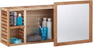 Relaxdays 10020642 Mensola Per Bagno Con Specchio Noce Marrone 17x80x30 Cm Amazon It Casa E Cucina Nel 2020 Armadietti Da Bagno Specchio Da Bagno Mensole