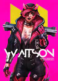 apex legends breasts cyberpunked wattson monorirogue pink hair  skin tight thick thighs waist wattson (apex legends) wide hips 