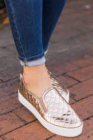 Salvatore ferragamo double gancini bit loafers tan gold dress shoes mens sz 8.5. My Way Or The Highway Metallic Rose Gold Slip On Sneakers At Reddressboutique Com Slip On Shoes On Shoes Slip On Sneakers