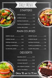 Chalkboard Menu Template Food Menu Design Food Menu Restaurant Menu Design
