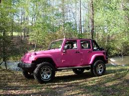 Black And Hot Pink Jeep Hot Pink 4 Door Jeep Wrangler With 3 Inch Lift Yes Please Pink Jeep Jeep Photos Pink Car