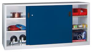 Der weiße schrank ist leicht erhöht und steht auf kurzen füßen. Stahl Schiebeturenschrank 100 Cm Hoch 200cm Breit 60 Cm Tief