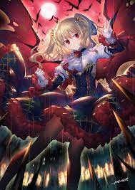 Pin on oc board jessica or the cupid. Hd Wallpaper Anime Anime Girls Blonde Long Hair Red Eyes Moon Night Wallpaper Flare