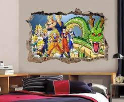 Dragon Ball Z Wall Decal Removable Wall Sticker Mural Goku Vegeta Shenron H189 Deco Chambre Ados Deco Chambre Ado Garcon Deco Chambre