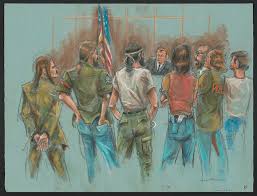 A courtroom sketch is an artistic depiction of the proceedings in a court of law. 10 Rare Courtroom Sketches From Most Infamous Trials Where No Cameras Were Allowed Demilked