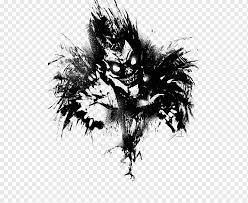 Ryuk From Death Note Illustration Ryuk Light Yagami Misa Amane Rem Demon Ink Manga Monochrome Png Pngwing