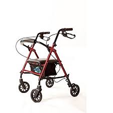 Super Light Rollator Lightweight Aluminum Loop Brake Folding Walker Adult W Height Adjustable Seat By Legs And Arms W 6