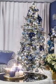 Beautiful Blue And White Christmas Home Decorating Ideas Plus 18 Other Bloggers Christmas Home Tours White Christmas Decor Glam Christmas Tree Glam Christmas