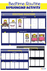 Toddler Bedtime Routine Chart Sequencing Activity Fun With