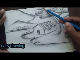 How To Draw Simple Scenery Easy Village Scenery Drawing For Beginners Ø¯ÛŒØ¯Ø¦Ùˆ Dideo Pictures canvas village scenery drawing.