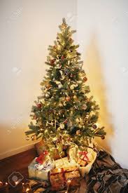 Stylish Christmas Gift Boxes Under Beautiful Christmas Tree With Stock Photo Picture And Royalty Free Image Image 107857077