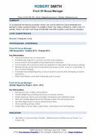 Assistant front of house manager. Front Of House Manager Resume Samples Qwikresume