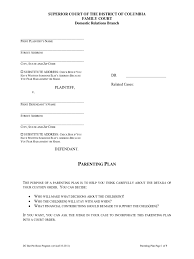 When one parent seeks a relocation with a child, they are required to put the. Parenting Plan Form District Of Columbia Free Download