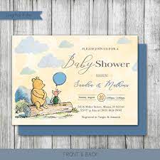 Winnie The Pooh Baby Shower Invitation Baby Shower Etsy Baby Shower Invitations For Boys Tea Party Baby Shower Disney Baby Shower