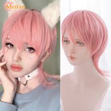 Check spelling or type a new query. Meifan Lolita Cosplay Anime Wig Synthetic Wig Short Straight Hair Light Pink Cute Male Women Natural False Short Hair Synthetic None Lace Wigs Aliexpress