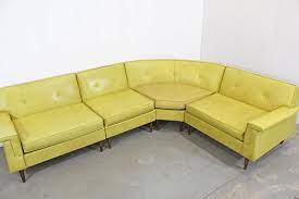 Vintage sectional pit sofa by kroehler chocolate brown suede like fabric. Mid Century Modern Kroehler Smartset Design Modular 4 Piece Sectional Sofa At 1stdibs