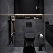 Red black and grey bathroom ideas. Trend Black Bathrooms