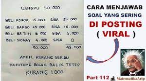 888 + 88 + 8 + 8 + 8 = 1000. Cara Menjawab Soal Viral Aneh Kurang Seribu Kuhitung Bolak Balik Tetap Kurang 1000 Youtube