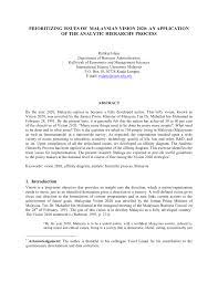 $3.5 billion kuala lumpur international airport (klia), 1998. Pdf Prioritizing Issues Of Malaysian Vision 2020 An Application Of The Analytic Hierarchy Process