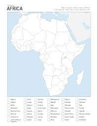 The map of southern africa and south africa below illustrates the topography of the southern region of the african continent, extending west to east from 33 to 17 degrees longitude and north to south from. 7 Printable Blank Maps For Coloring All Esl