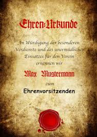 Urkunde Ehrenvorsitzende Pergament Pdf Vorlage Zum Ausdrucken