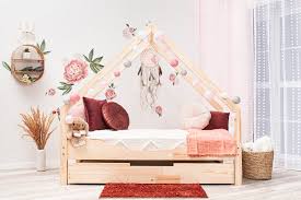 Als standardgröße hat sich eine länge von 200cm etabliert. Hausbett Kinder Oyoo Treetale Hausbett Monstessori Bett