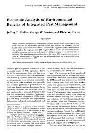 It developed training materials and piloted an effective system to disseminate knowledge and skills, via a two stage training programme. Pdf Economic Analysis Of Environmental Benefits Of Integrated Pest Management