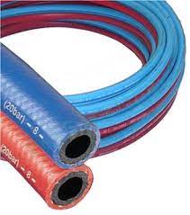 .oxy.tete decoupe adaptateur pour buse chariot metallique complet axe de roue detendeur reglable + 2 manometres tuyau hp lg 4m + colliers. Tuyau Jumele Gaz Oxygene Et Acetylene Pour Sousdage Coupage Prosynergie