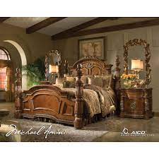 Included are 6 decorative pillows, one a jaguar chenille, and of course the michael amini signature pillow. Michael Amini 5pc Villa Valencia California King Bedroom Set