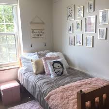 Dorm Room In Pink And Gray Dorm Dorm Room Dorm Inspo Decor Interior Design Pink And Gray College Pink Dorm Rooms Dorm Room Designs Dorm Room Colors