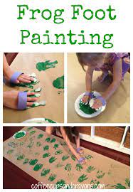 When students study the topic body parts most activities look like this Art Activity For Children Frog Foot Prints Coffee Cups And Crayons